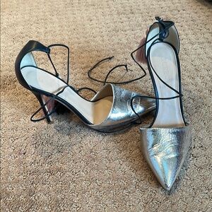 Jcrew Silver Stiletto Heels